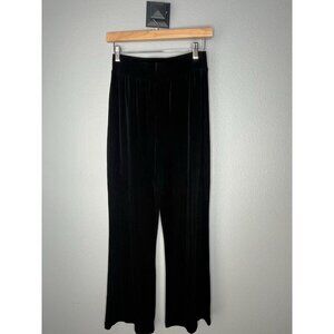 CHICO'S TRAVELERS PANTS-Black Acetate Knit, Elastic Waist, Size 1 Short 8-10
